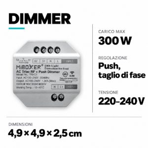 Dimmer push led 300w gdi002 gea luce taglio di fase 220-240v
