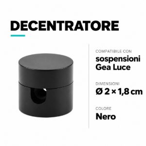 Gea luce decentratore metallo nero