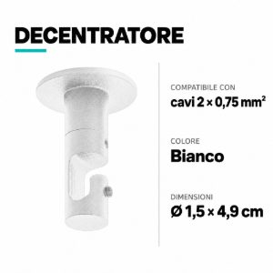 Gea luce decentratore bianco per cavi 2x0,75mm.