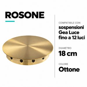 Accessorio rosone metallo ottone 12 fori gea luce