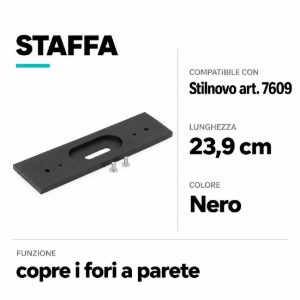 Kit0042 staffa da parete copri fori per art 7609 colore nero
