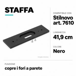 Kit0043 staffa da parete copri fori per articolo 7610 colore nero