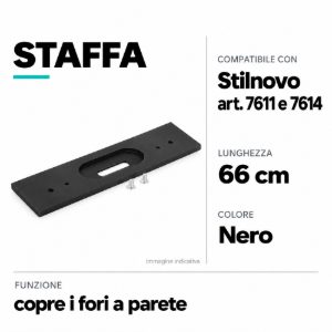 Kit0044 staffa da parete copri fori per articoli 7611 e 7614 nero