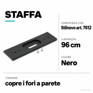 Kit0045 staffa da parete copri fori nero per art 7612