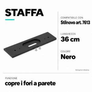 Kit0046 staffa da parete copri fori nero per articolo 7613
