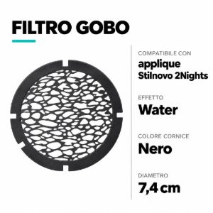 Filtro gobo water per applique colore nero kit0058