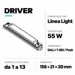 Trasformatore dimmerabile led 55w linea light dali-1-10v-psh