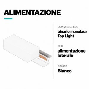 Accessorio alimentazione laterale per binario monofase