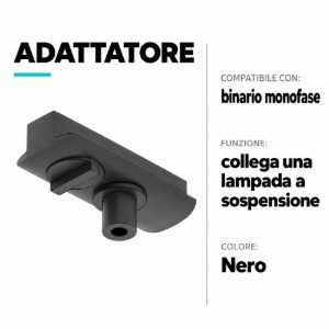 Accessorio kit per binario a sospensione monofase nero
