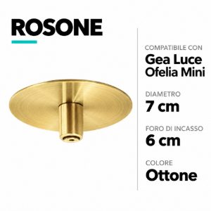 Rosone rotondo metallo oro ottone da incasso gea luce per sospensione