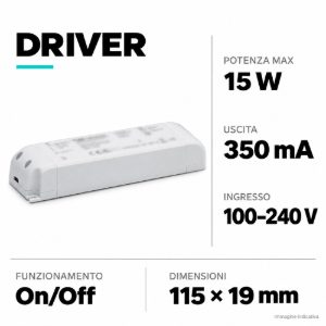 Driver trasformatore ts406 max led 15w 100-240v 50/60hz 350ma