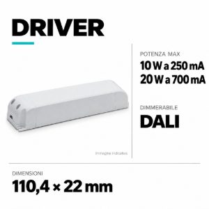 Driver multipotenza dali led 10w-250ma 20w-700ma
