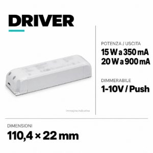 Driver minijolly 1-10v e push led 15w-350ma 20w-900ma