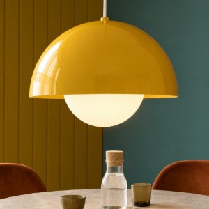 Lampadario per isola penisola cucina ocra a cupola 27 cm