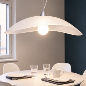 Lampadario per cucina moderna vetro bianco design