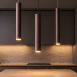 Lampadario da cucina marrone tre luci decentramento