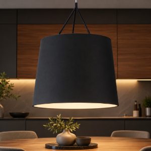 Lampadario da cucina paralume nero cilindro design