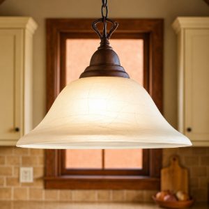 Lampadario da cucina ruggine per penisola rustica
