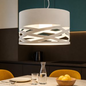 Lampadario cucina moderna in metallo bianco