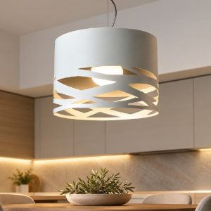 Lampadario per cucina moderna design 32cm metallo bianco