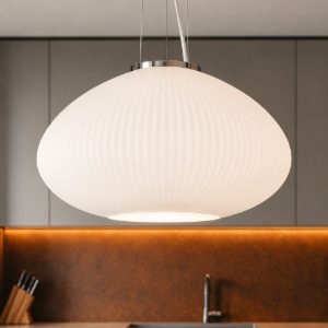 Plisse' sp1 d45 ideal lux lampadario da cucina vetro decorato