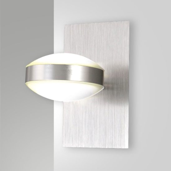 Fabas mill applique nichel satinato per sala da pranzo led 16w 3000k orientabile