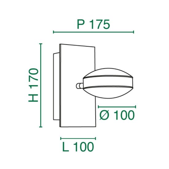 Fabas mill applique nichel satinato per sala da pranzo led 16w 3000k orientabile