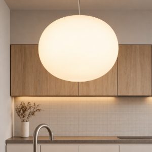 Cotton sp1 d40 ideal lux lampadario da cucina ovale bianco