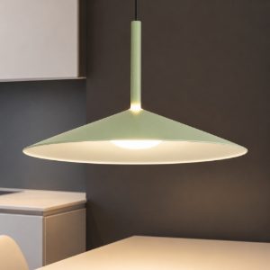 Lampadario verde saliscendi per penisola cucina moderna led 16w 3000k