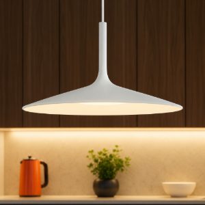 Lampadario poe plus bianca led 15w 3000k per tavolo da pranzo e cucina
