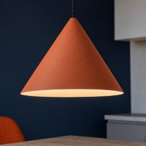 Lampadario cono 40cm terracotta perenz iconic per cucina