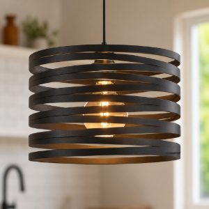 Cremella eglo lampadario da cucina nero design moderno