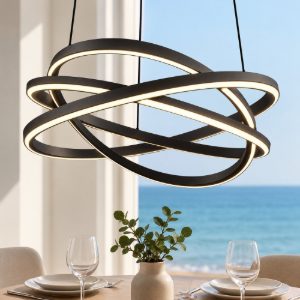 Gea luce atia lampadario cucina led 80w 3000k nero moderno