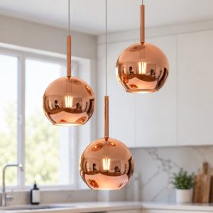 Lampadario da cucina top light future vetri rame
