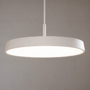 Lampadario da cucina isyluce urban bianco disco led 42w dimmerabile cct 3000k 4000k