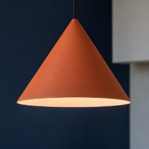 Lampadario cono 30cm terracotta per cucina perenz iconic
