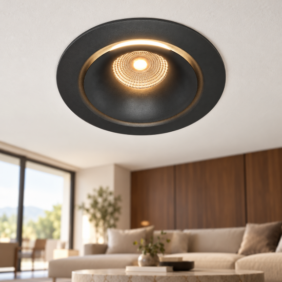 Maytoni yin faretto nero da incasso led 12w 3000k dimmerabile