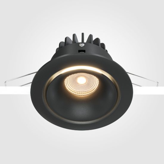 Maytoni yin faretto nero da incasso led 12w 3000k dimmerabile