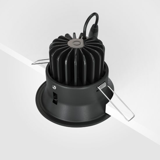 Maytoni yin faretto nero da incasso led 12w 3000k dimmerabile