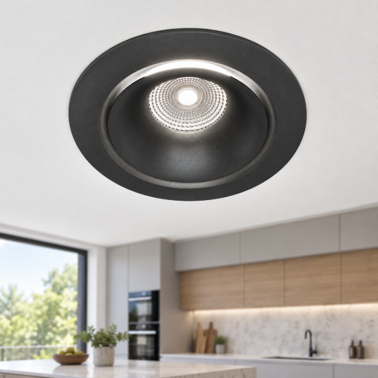 Yin maytoni faretto da incasso led 12w 4000k nero tondo
