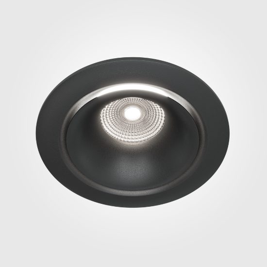 Yin maytoni faretto da incasso led 12w 4000k nero tondo