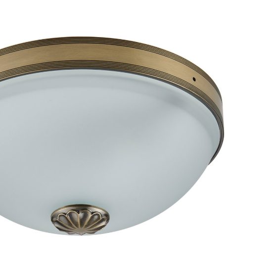 Eglo imperial plafoniera per ingresso classico 31cm rotonda brunito vetro