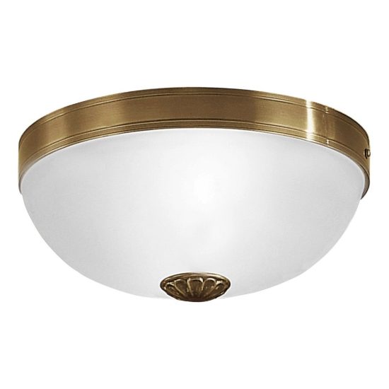 Eglo imperial plafoniera per ingresso classico 31cm rotonda brunito vetro