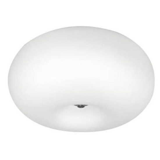 Eglo optica plafoniera 38cm per soggiorno moderna nichel opaco vetro