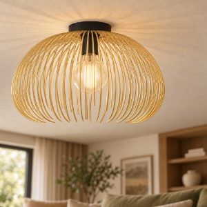 Eglo venezuela plafoniera 39cm cupola moderna nero e oro