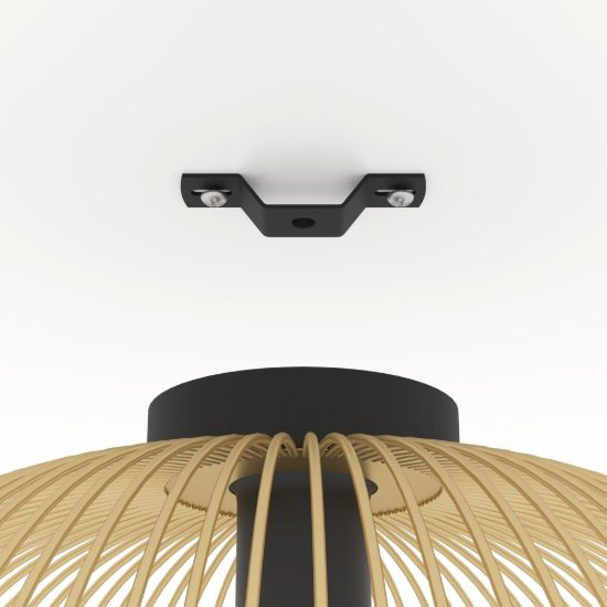 Eglo venezuela plafoniera 39cm cupola moderna nero e oro