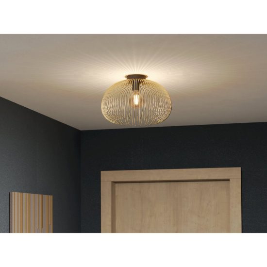 Eglo venezuela plafoniera 39cm cupola moderna nero e oro