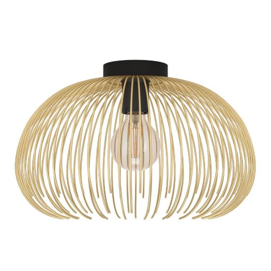 Eglo venezuela plafoniera 39cm cupola moderna nero e oro