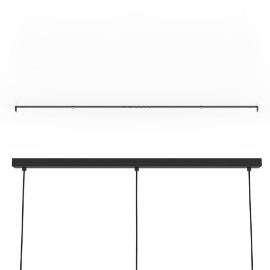 Eglo venezuela lampadario a sospensione per cucina lineare nero oro 3 luci 94cm