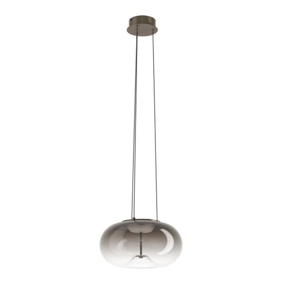 Eglo optica 1 lampadario ovale bronzo per ingresso led 19w cct 2700k 6500k dimmerabile 38cm